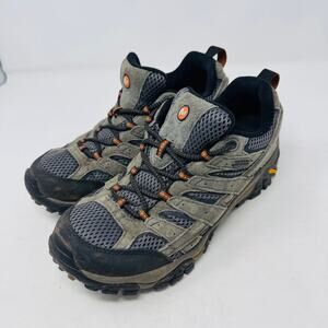 Merrell Moab Waterproof Hiking Shoes Vibram Gray Suede Mesh Men’s Size 7‎